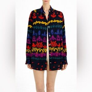 Vintage Sandy Starkman 90s art to wear shirt top S